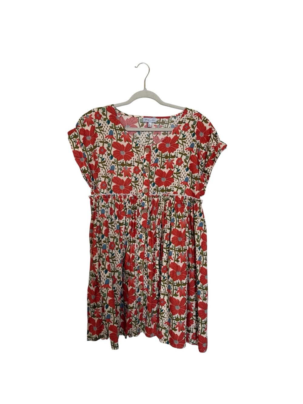 Floral Dress with Gathered Waist
